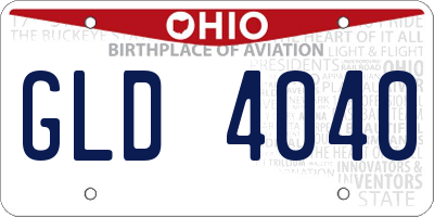 OH license plate GLD4040