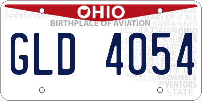 OH license plate GLD4054