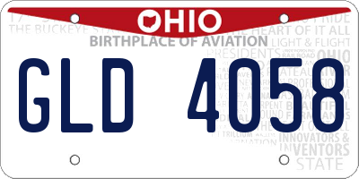 OH license plate GLD4058