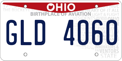 OH license plate GLD4060
