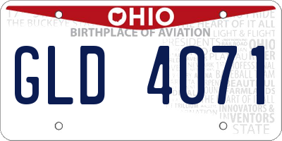 OH license plate GLD4071