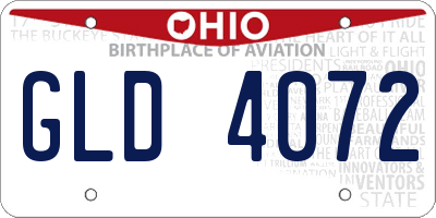 OH license plate GLD4072