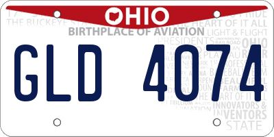 OH license plate GLD4074
