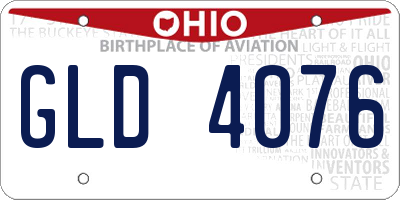 OH license plate GLD4076