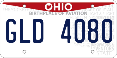 OH license plate GLD4080