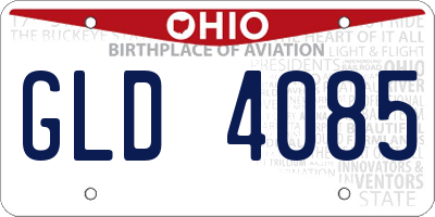 OH license plate GLD4085