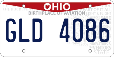 OH license plate GLD4086