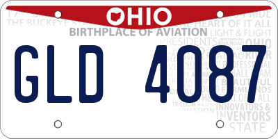OH license plate GLD4087