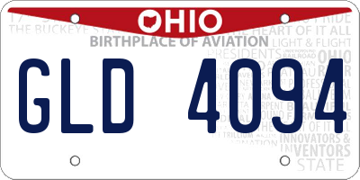 OH license plate GLD4094