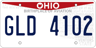 OH license plate GLD4102