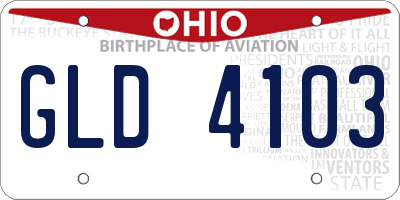 OH license plate GLD4103