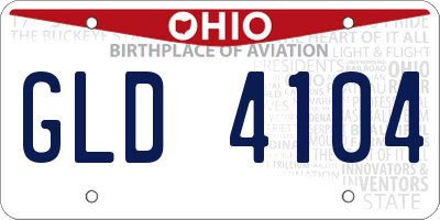 OH license plate GLD4104