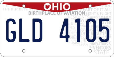 OH license plate GLD4105