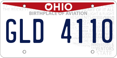 OH license plate GLD4110
