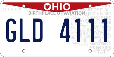 OH license plate GLD4111