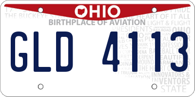 OH license plate GLD4113