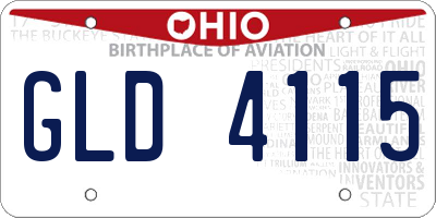 OH license plate GLD4115