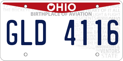 OH license plate GLD4116