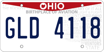 OH license plate GLD4118