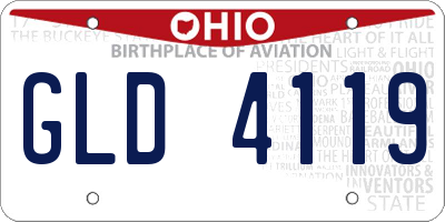 OH license plate GLD4119