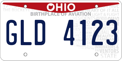 OH license plate GLD4123