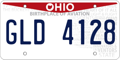OH license plate GLD4128