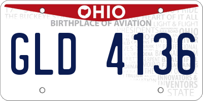 OH license plate GLD4136