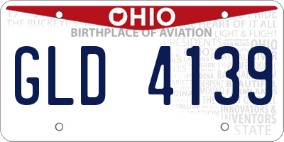 OH license plate GLD4139