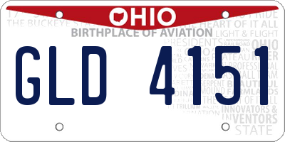 OH license plate GLD4151