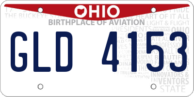OH license plate GLD4153