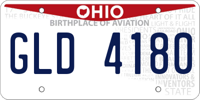 OH license plate GLD4180