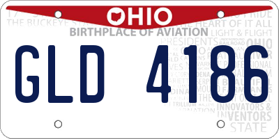 OH license plate GLD4186
