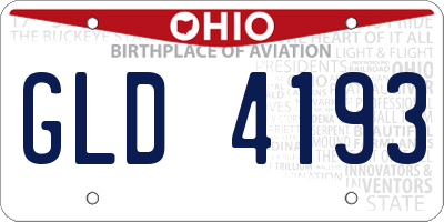 OH license plate GLD4193