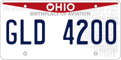 OH license plate GLD4200