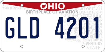 OH license plate GLD4201