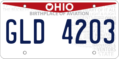 OH license plate GLD4203