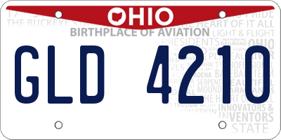 OH license plate GLD4210