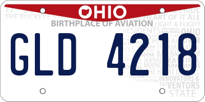 OH license plate GLD4218