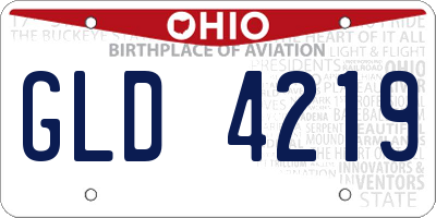 OH license plate GLD4219