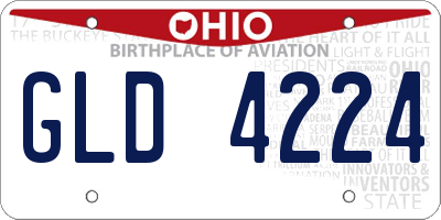 OH license plate GLD4224