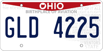 OH license plate GLD4225