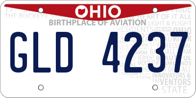 OH license plate GLD4237