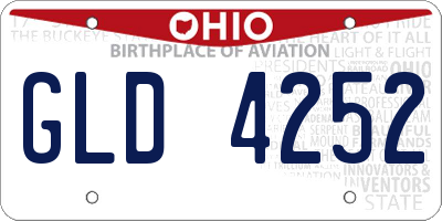 OH license plate GLD4252