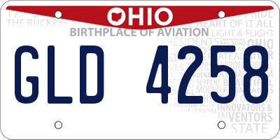 OH license plate GLD4258