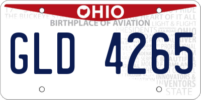 OH license plate GLD4265