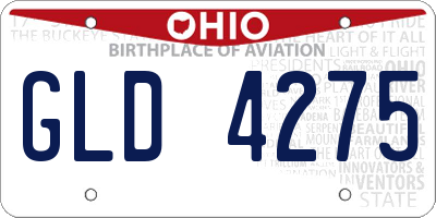 OH license plate GLD4275