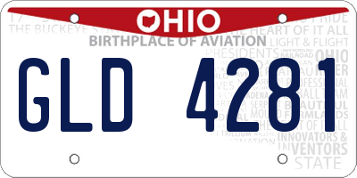 OH license plate GLD4281
