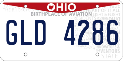 OH license plate GLD4286