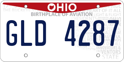 OH license plate GLD4287