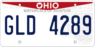 OH license plate GLD4289